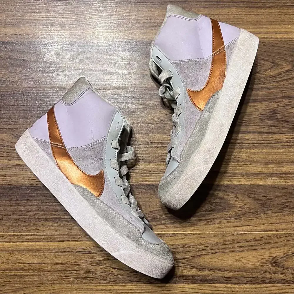 Nike Blazer Mid '77 SE Dance Big Kids Casual Sneakers Barely Grape/Metallic Copp